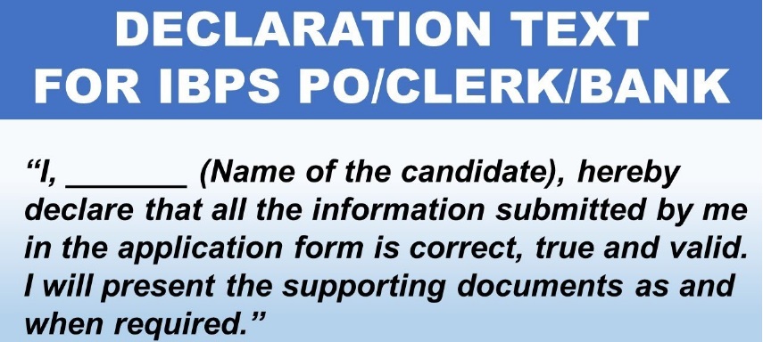 IBPS PO 2019 Declaration Form