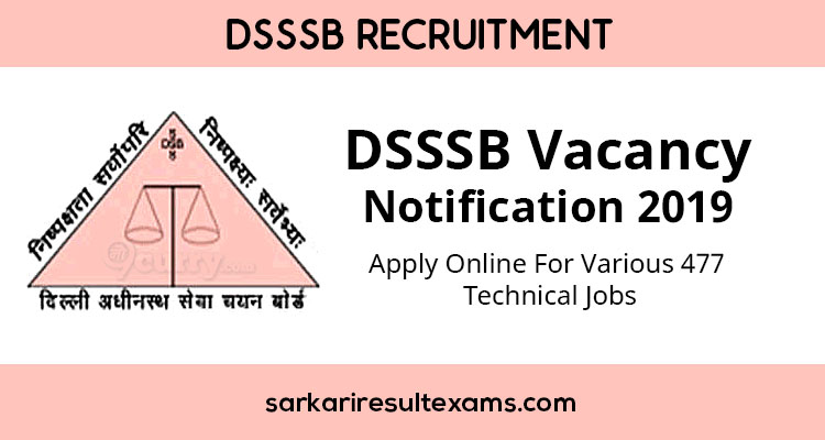 DSSSB Vacancy Notification 2019 For 982 Assistant Teacher & JEN Jobs